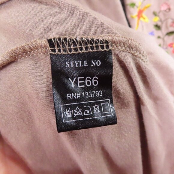 POL Women Boho Embroidered Tan Fringe Trimmed Knit Open Cardigan Duster Cover Up - Picture 12 of 14